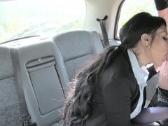 Big-boobed slut Candy Sexton gets properly fucked in the taxi