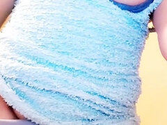 素人, ぽっちゃり, ブロンド, 熟年, 一人