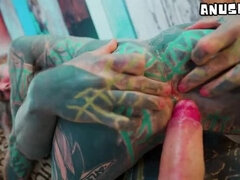 Anal, Kukk suging, Dype svelg, Hunn, Piercingen, Suging, Tattovering, Stramt