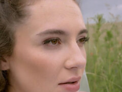 Gorgeous bride fucks with a horny cowboy in the field