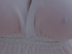 아마추어, 딜도, 유럽인, 여자, 수음, 자연의 가슴, 타는, 혼자