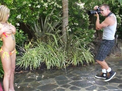 Blondine, Blasen, Vollbusig, Besamung, Lingerie, Milf, Mutti, Im freien