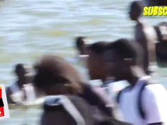 Grosser arsch, Schwarz, Schwanz, Hardcore, Im freien, Party, Öffentlich, Muschi