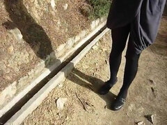 Leie, Arsch, Schönheit, Blasen, Vollbusig, Klassisch, Im freien, Strümpfe