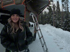 엉덩이, 금발의, 크림파이, 음경, 자연적인, 야외의, 공개적인, 보지