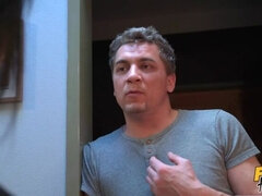 엉덩이, 침실, 음경, 도기스타일, 드레스, 유럽인, 대단히, 자연의 가슴