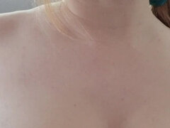 Fingering My Throat and Spitting on My Natural Big Boobs