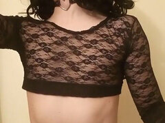 Amatorka, Analny, Dildo, Ladyboy, Bielizna, Masturbacja, Solo, Pończochy