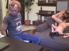 Cuckolding craze with a brunette in a sexual haze