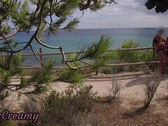 Dick Flash - I Pull Out My Cock in Front of a French Girl... Beach Path and She Helps Me Cum in Mounth Caught!!!