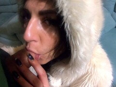 MilfyCalla gets her face ravaged while in a cozy wool coat and ugg boots