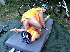 Cyclists 69 outdoors! Single angle point n shoot. LittleKiwi brings awesome homemade mature content, everytime