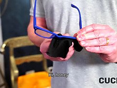 Alexis Crystal gets a hardcore fuck from her cuckold hubby while his wife watches in stockings