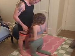 아마추어, 아메리카인, 대학교, 아빠, 집에서 만든, 나이든, 밀프, 빼빼한