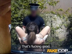 Watch this hot amateur cop resist the temptation of a smooth talking officer in uniform