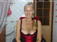 Mature in stockings, sexy legs, big natural tits mature