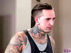 Sexy transsexual honies culo jizzed