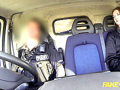 faux Cop super-hot ginger gets torn up in cops van