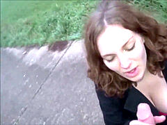 two GERMAN STREET slut get Fucked and creampie Outdoor