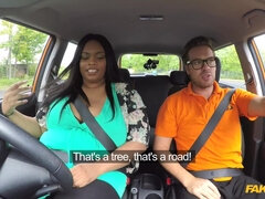 Black BBW in Fake Driving School