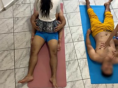 Couple massage with a happy ending. Girlfriend exchange between friends who have changed partners