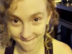 British teen gives a good blowjob