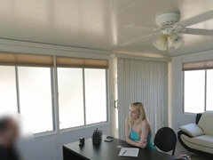 Beautiful blonde is getting drilled just to get money