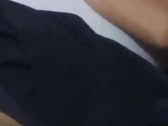 Hair Sticks Out of the Latin Step Mother's Bikini and the Watches Her and Masturbates