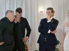 VIP4K. The TV turned on and showed all the guests how hot the bride can fuck