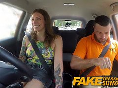 Ava Austen's fake driving school instructor gives her a cum-pounding experience