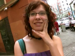 Big-Titted redhead young cutie nerd picked up and shagged