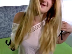 Blonde teen Scarlett Scott gets fucked in van by older man Dieter von Stein