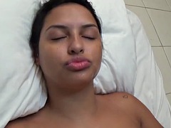 Brazilian lesbian licking and face kissing