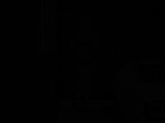 Blonde cutie in bikini talking