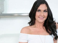 Brittany Shae opens her trimmed wet pussy for a large dick