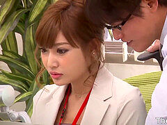 japanese office chick Asuka Kirara blackmailed and pummeled in the office