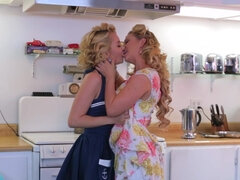 Cherie Deville & Aaliyah Love playing with each others pussies in the kitchen