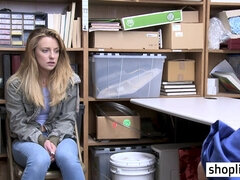 Blondie 18yo schoolgirl busted by a cop because she stole clothes