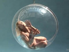 금발의, 유연한, 독일인, 면도된, 청소년, 젖가슴