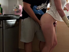 I MY DISH AND STEP DAD COMES TO THE KITCHEN TO TOUCH MY PUSSY