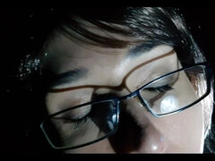 Enthousiasteling, Pijpbeurt, Bruinharig, Stel, Sperma shot, Brillen, Handbeurt, Moeder die ik wil neuken