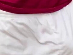 Walking in the Woods, Commando in My White Nylon Shorts!