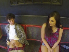 Insatiable brunette got fucked in the bus