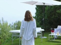 Beautiful Euro Girl Incredible First Anal Outdoors! - Blowjob & doggy ass fucking