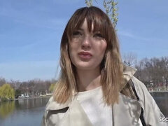 GERMAN SCOUT - ANAL SEX FOR FLOPPY TITS TEEN KRISTIN AT STREET CASTING FOR MONEY