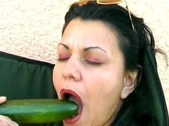 Amateur Babe From Germany Likes Playing with Cucumber