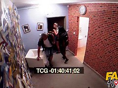 Black girl and friend go wild at the hostel