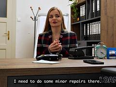 Mooi, Blond, Pijpbeurt, Europees, Hardcore, Kantoor, Mager, Tieten likken