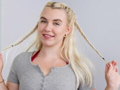 Enthousiasteling, Grote kont, Grote mammen, Blond, Seksspeelgoed, Vingeren, Strippen, Speelgoed