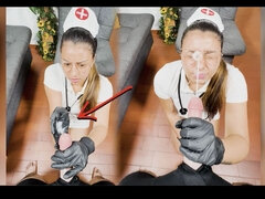 18, Amatör, Par, Sperma shot, Fetisch, Handjobb, Mjölk, Sjuksköterska